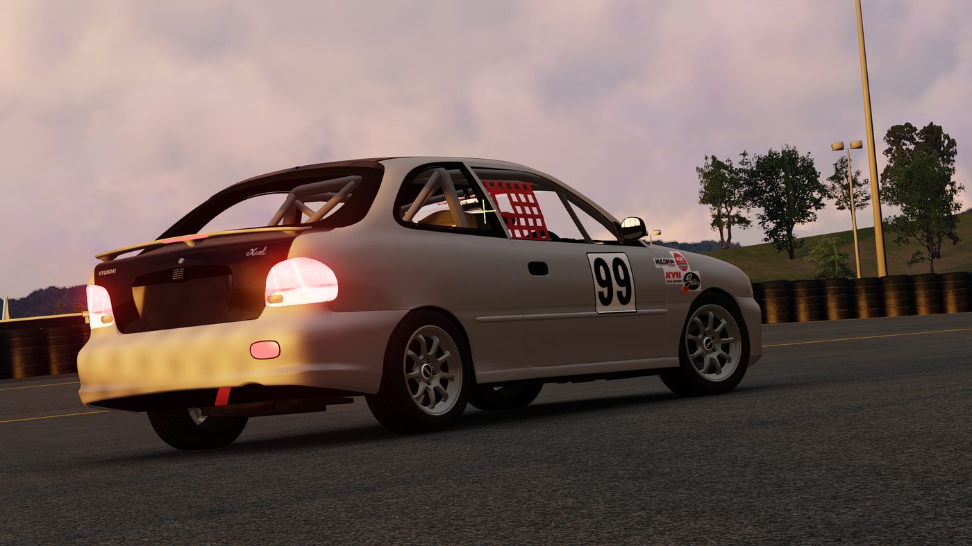 Hyundai Excel X3 rear three-quarter reference shot